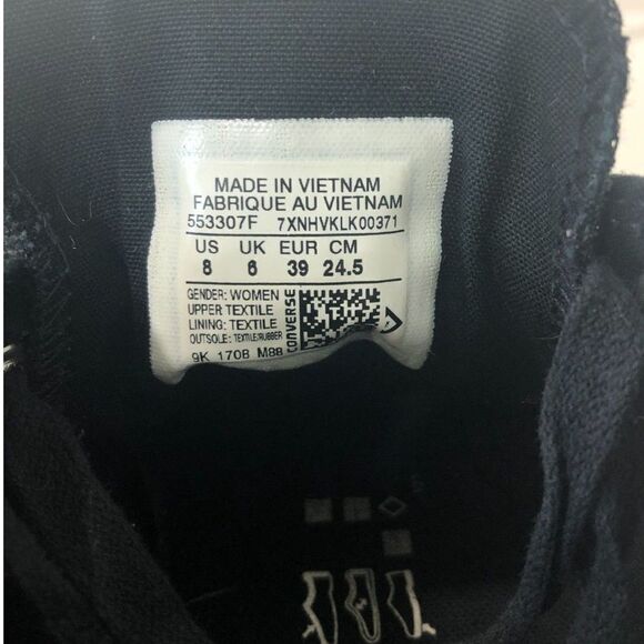 CONVERSE Sneaker Women's Size 8 Black All Star Low Top Brush-Off Leather Toecap - Picture 5 of 10